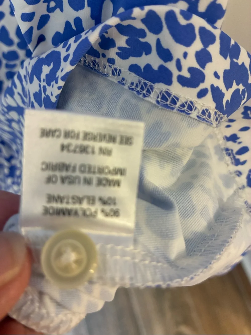 Persifor Winpenny Blue & White 3/4 Sleeves A Line Button Placket Dress Plus XL